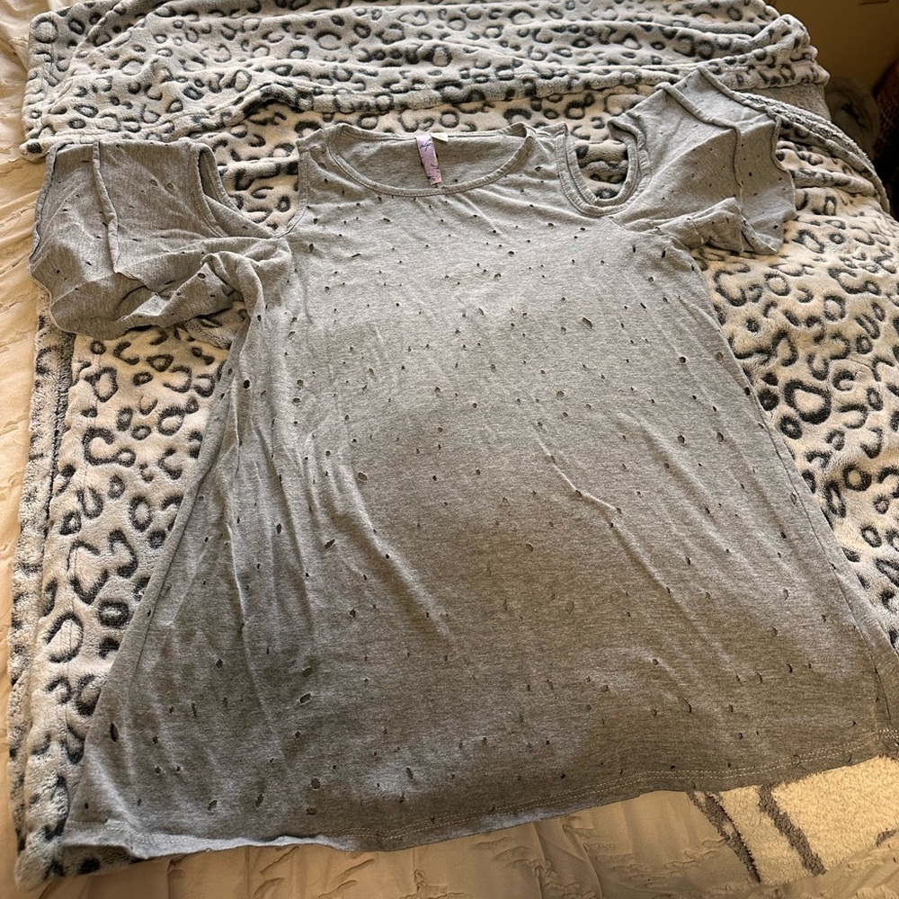Off the shoulder distressed top